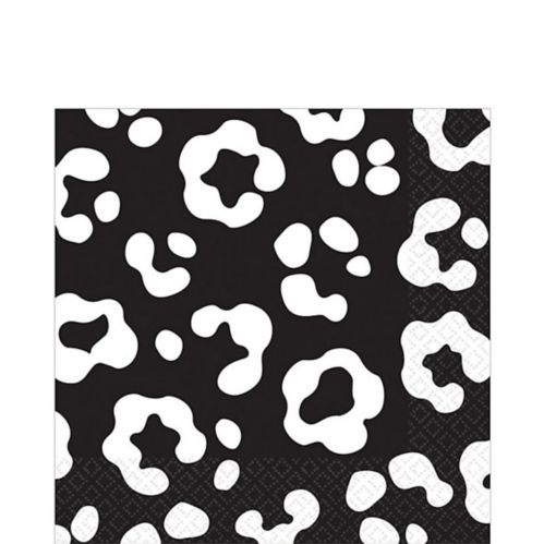 Serviettes de table à imprimé guépard, noir, paq. 36 Image de l’article