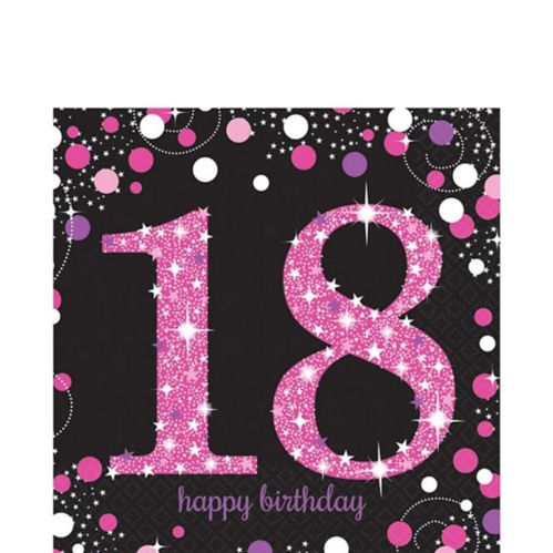 Pink Sparkling Celebration 18th Birthday Lunch Napkins, 16-pk Product image