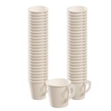 White Handle Cups, 50-ct