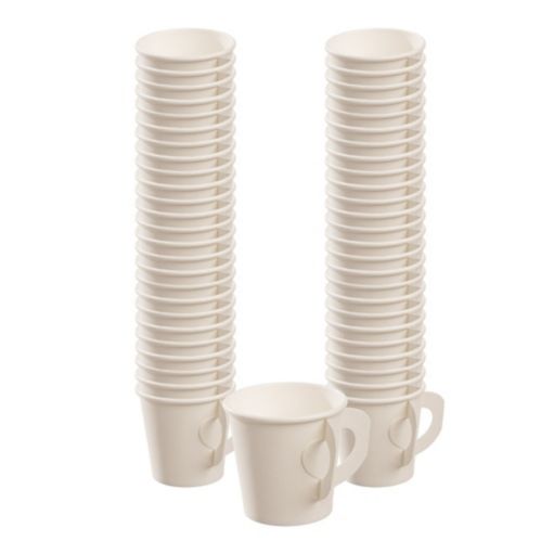 White Handle Cups, 50-ct Product image
