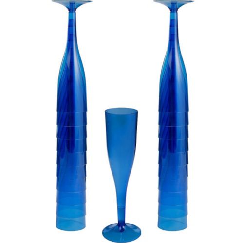 Big Party Pack Royal Blue Plastic Champagne Flutes, 20-ct Product image
