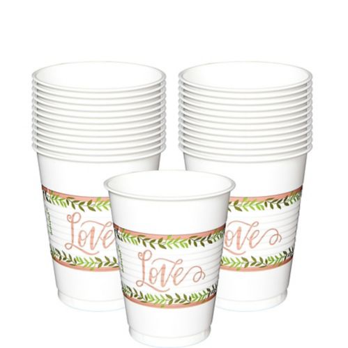 Floral Greenery Plastic Cups, 25-pk Product image