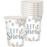 Sparkling Snowflake Cups, 9-oz, 8-pk | Amscannull