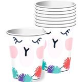 Llama Fun Birthday Party Disposable Paper Cups, 9-oz, Pink, 8-pk | Amscannull
