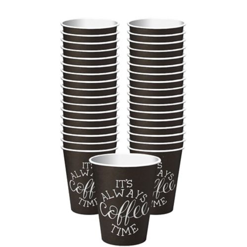 Big Party "It Always Coffee Time" Cups, Birthdays, Showers, More, Assorted Colours, 12-oz, 40-pk Product image