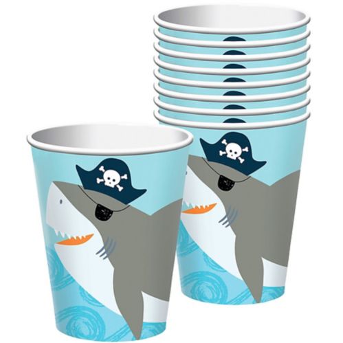 Pirate Shark Birthday Party Paper Cups, 9-oz, 8-pk Product image