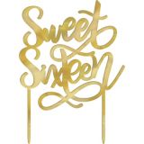 Mirrored Gold Sweet 16 Birthday Cake Topper | Amscannull