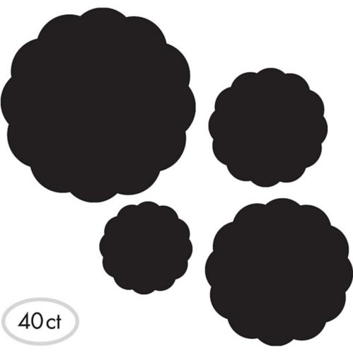 Napperons ronds en papier kraft tableau noir pour le service, 40 pièces Image de l’article