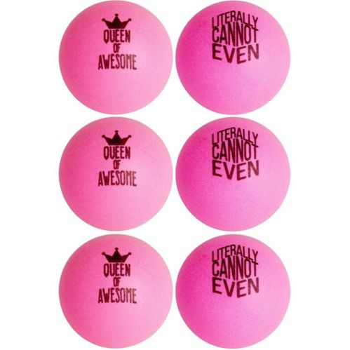 Pink Funny Messages Pong Balls, 6-pk Product image