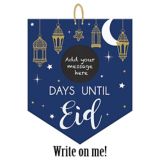 Eid Countdown Chalkboard Sign, Blue/Gold | Amscannull
