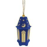 Eid Light-Up LED Lantern, Blue/Gold | Amscannull