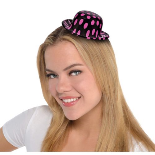 Mini Pink  Black Polka Dot Bowler Hat Product image