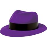 Flame Fedora Hat 80s, Neon Purple