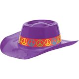 Purple Peace Sign Cowboy Hat | Amscannull