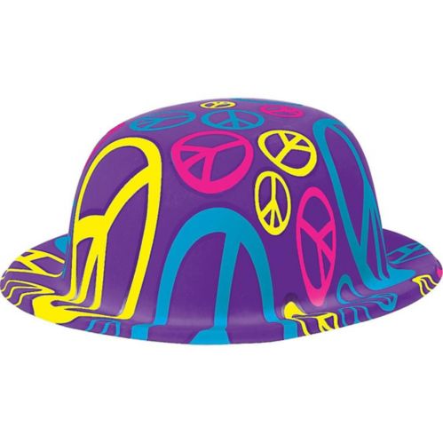 Purple Peace Sign Bowler Hat Product image
