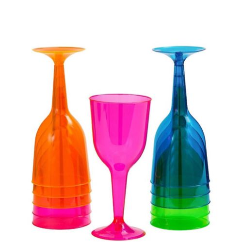 Big Party Pack Black Light Neon Wine Glasses, 20-pk Product image