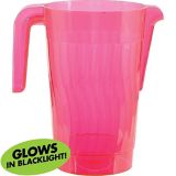 Black Light Neon Pink Plastic Pitcher
