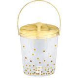 Metallic Gold Polka Dot Ice Bucket with Tongs | Amscannull