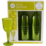 Premium Plastic Avocado Wine Glasses, 18-pk