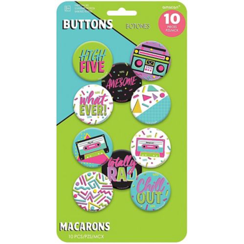 Awesome 80s Buttons, 10-pk Product image