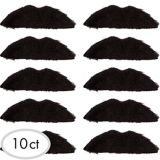 Black 70s Moustaches, 10-pk