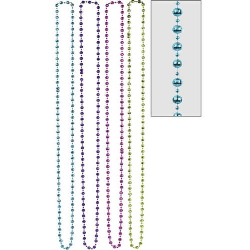 Multicolour Disco Ball Bead Necklaces, 4-pk Product image