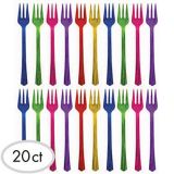 Mini Multicolour Jewel Tone Plastic Forks, 20-pk