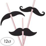 Moustache Flexible Straws, 12-pk