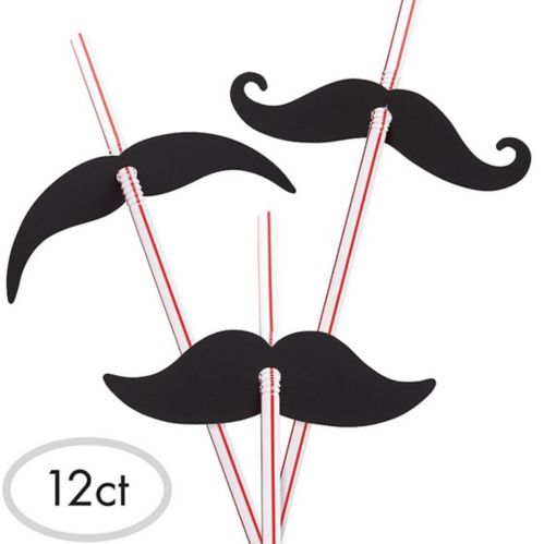Moustache Flexible Straws, 12-pk Product image