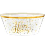Metallic Gold Birthday Plastic Bowl
