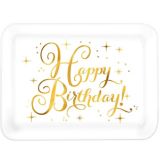 Metallic Gold Birthday Plastic Rectangular Platter
