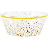 Rainbow Confetti Plastic Serving Bowl | Amscannull