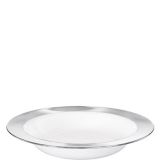 White & Silver Border Premium Plastic Bowls, 8-pk