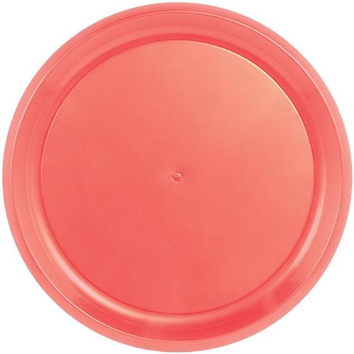 Bright Coral Plastic Round Platter Product image