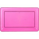 Plastic Rectangular Platter, Birthday Parties, More, Bright Pink, 11 x 18 x 1 1/4-in | Amscannull