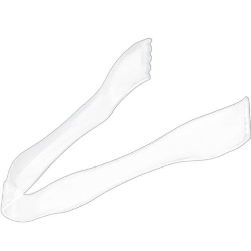 Lightweight Durable Plastic Mini Tongs, White Product image