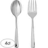 Plastic Serving Forks & Spoons, 4-pc | Amscannull