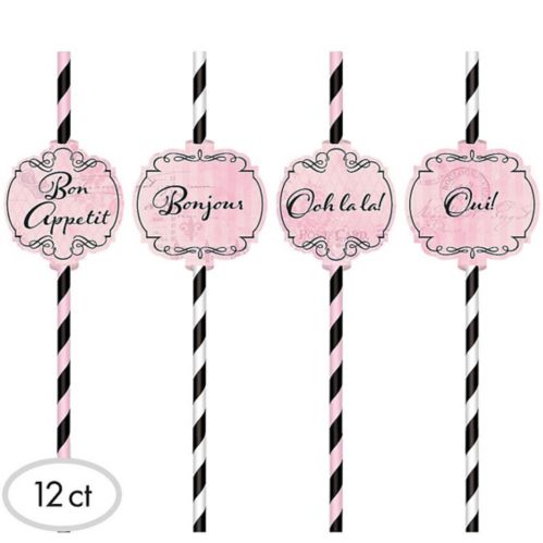 A Day in Paris Paper Straws, 12-pk Product image