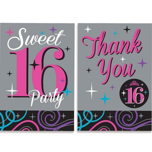 Celebrate Sweet 16 Invitations and Thank You Notes, 20-pk Product image