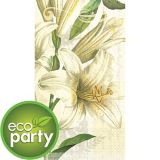 Serviettes écologiques pour invités, lis blanc, paq. 16