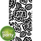 Black Floral Print Eco Guest Towels, 16-pk