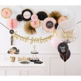 Glitter Gold and Pink Sweet 16 Photo Booth Kit, 14-pc