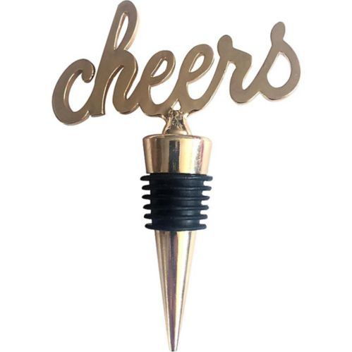 Metallic Silver Cheers Bottle Stopper Product image