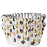 Polka Dot Foil Baking Cups, Black/Gold, 48-pk | Amscannull
