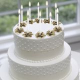 Gold Flower Candle Holder Cake Toppers, 10-pk | Amscannull