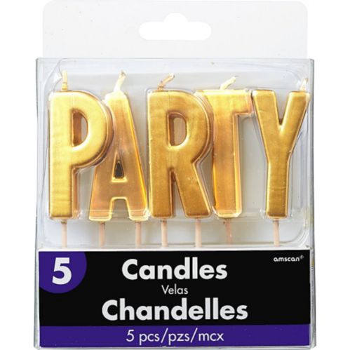 Party Toothpick Candle Set, Gold, 5-pc Product image
