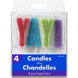 Glitter Yay Toothpick Candle Set, 4-pc | Amscannull