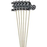 Black Number 30 Birthday Toothpick Candles, 6-pk | Amscannull