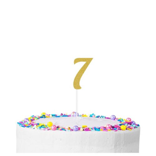 Gold Glitter Number 7 Cake Topper Product image