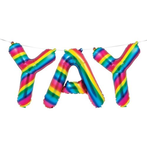 Metallic Rainbow Yay Balloon Banner Product image